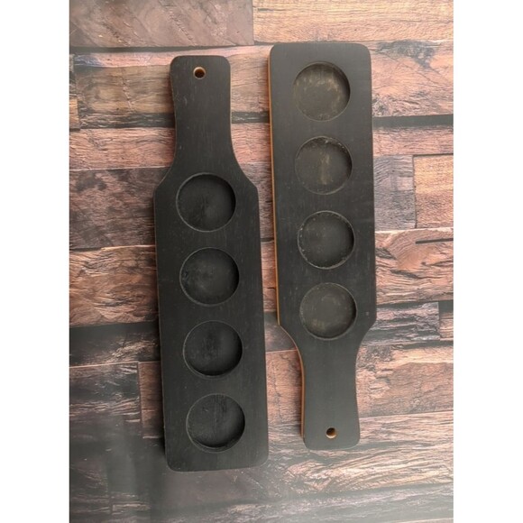 Beer Flight Sampler Set 2 Paddles 8 Glasses 4oz w Chalk Craft Home Bar‎ Dad Gift - Picture 9 of 12